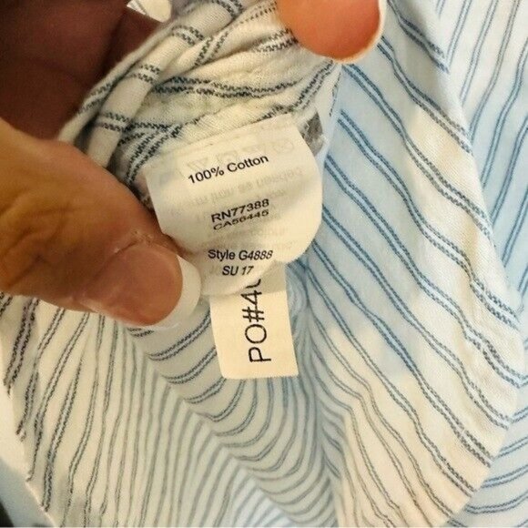Madewell Central Shirt in Erinn Stripe Oversized Size Small White & Blue - Picture 10 of 11